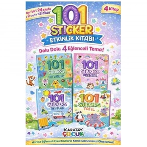 4E 101 Sticker Etknlik Kitabı Taşıtlar-Prenses-Hayvanlar-Tatil