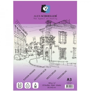 Alex Schoeller Eskiz Blok Yapışkanlı A3 180 Gr 25 Li Alx-1587