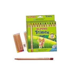 Alpino Kuru Boya Trimax Karton Kutu Jumbo Tam Boy Üçgen 12 Lİ AL000113