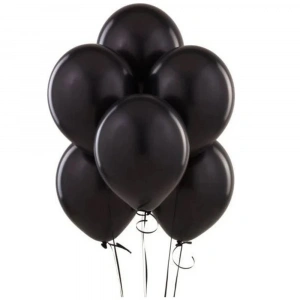 Balonevi Balon 12 İnc Baskılı Metalik Siyah 100 Lü
