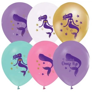 Balonevi Balon 3+1 Pırıltılı Deniz Kızı Baskılı 12