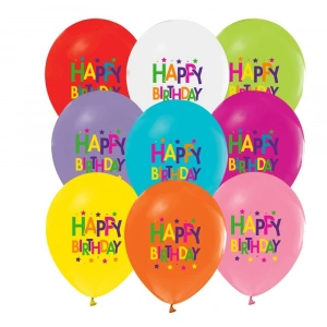 Balonevi Balon 4+0 Süperstar Birthday Baskılı 12 8 Li