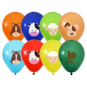Balonevi Balon 4+1 Çiftlik Hayvanları 12 Pastel 8 Li