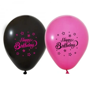 Balonevi Balon Makaron 1+1 Happy Birthday Baskılı 12 9 Ad