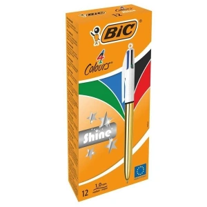 Bic Tükenmez Kalem Shine 4 Colours Altın Gövde 12 Lİ 964774