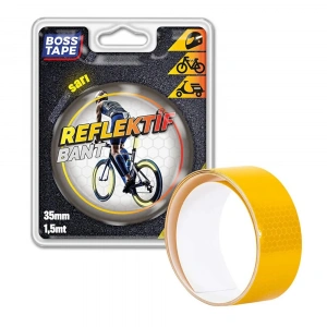 Boss Tape Reflektif Bant Sarı 35mmx1,5mt Bt-09004