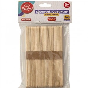 Bu-Bu Eğlenceli Çubuklar Naturel 11,5x1 Cm 40 Lı Kıs Bubu-hs0015