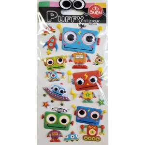 Bu-Bu Puffy Stickers Oynar Gözlü Robotlar 9x21 BUBU-SWP-2104