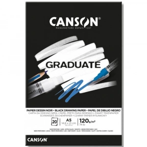 Canson Çizim Bloğu Graduate Cangrad Siyah 20 Syf A5 120 GR