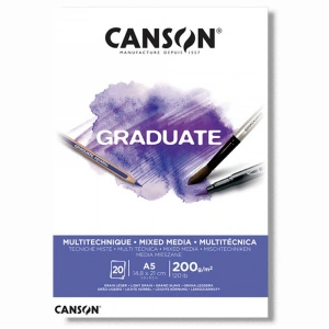 Canson Çizim Bloğu Graduate Mix Media Beyaz 20 Syf A5 200 GR