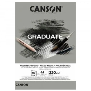 Canson Çizim Bloğu Graduate Mix Media Gri 30 Syf A4 220 GR
