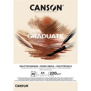 Canson Çizim Bloğu Graduate Mix Media Natural 30 Syf A4 220 GR