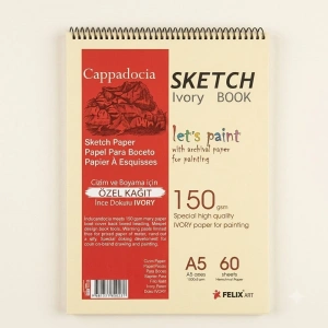 Capadocıa Bloknot Spiralli Ivory Kağıt 34,5x49,5 150 GR