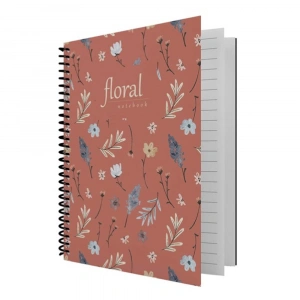Dilman Defter Floral Serisi 16x22 80 YP Çizgili 6406