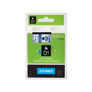 Dymo D1 Şerit Standart 24 MMx7 MT Beyaz Üzerine Mavi 53714