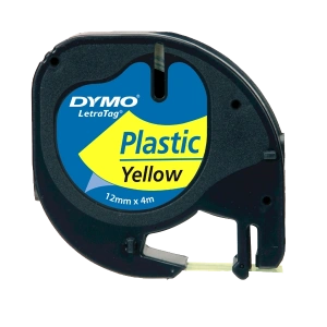 Dymo Letratag Şerit Plastik 12 MMx4 MT Sarı 91202