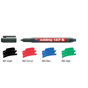 Edding Asetat Kalemi Permanent S Seri 0.3 MM Siyah 147 S