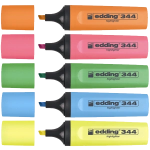 Edding Fosforlu Kalem Karışık Renk 5 Lİ 344