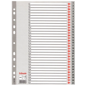 Esselte Seperatör 1-31 Rakamlı Plastik A4 100108
