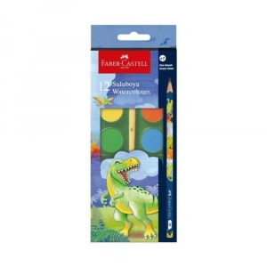Faber-Castell Dino Büyük Boy Sulu Boya 12 Li+1 K.k 5292000002000