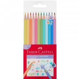 Faber-Castell Pastel Renkler Üçgen Kuru Boya Kalemi 12’li