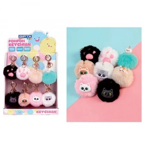 Gıpta Anahtarlık Pump Cats Pompom 6 Renk 24 Lü