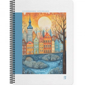 Gıpta City Spiralli Sert Kapak Defter 17x24 80 YP Kareli