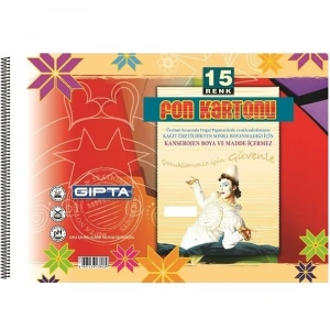 Gıpta Fon Kartonlu Resim Defteri 35x50 Cm 15 Renk 1577