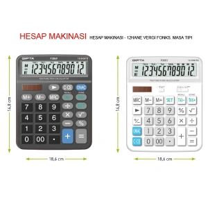 Gıpta Hesap Makinesi Masaüstü 12 Hane Vergi Fonks. F3049