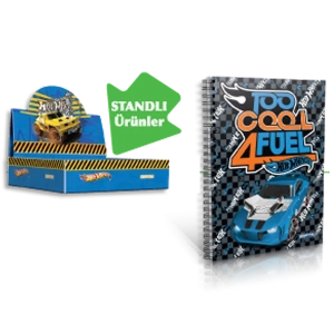 Gıpta Not Defteri Spiralli Karton Kapak ( 36 Lı Stand ) A6 Hot Wheels 5395