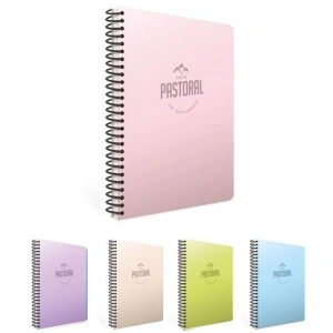 Gıpta Spiralli Plastik Kapak Defter Pastoral A4 200 YP Çizgili