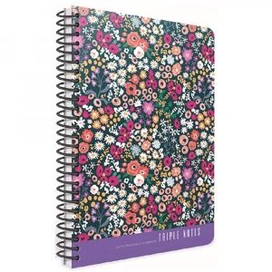 Gıpta Trıple Notes Spiralli Sert Kapak Defter 17x24 80 YP Kareli
