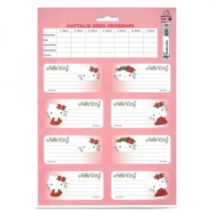 Hello Kitty Etiket Ders Programlı 3 Lü 220130-08
