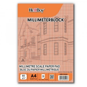 Herboy Milimetrik A4 20 Yp Kırmızı Blok 80 Gr
