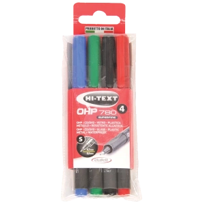 Hi-Text Asetat Kalemi Permanent S Seri 4 Renk 780S4PVC