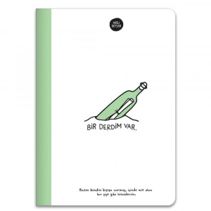 Hisli Şeyler Defter A5 80 YP Renkli Syf Çizgili Yeşil 500643-99