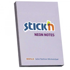 Hopax Stickn Yapışkanlı Not Kağıdı 100 YP 76x51 Pastel Lila HE21402