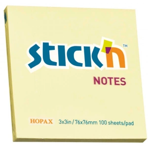 Hopax Stickn Yapışkanlı Not Kağıdı 100 YP 76x76 Sarı HE21007