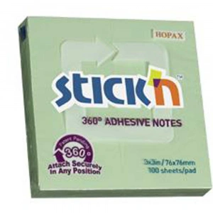 Hopax Stickn Yapışkanlı Not Kağıdı 100 YP 76x76 Yeşil HE21552