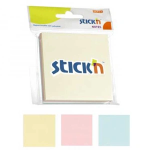 Hopax Stickn Yapışkanlı Not Kağıdı 3 Blok 150 YP 76x76 3 Pastel Renk 21092