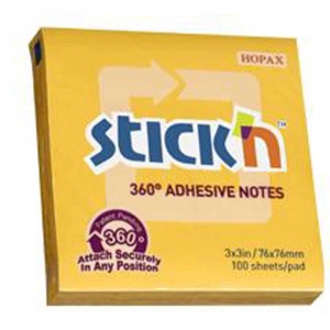 Hopax Stickn Yapışkanlı Not Kağıdı 360° 100 YP 76x76 Altın HE21551