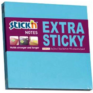 Hopax Stickn Yapışkanlı Not Kağıdı Extra 90 YP 76x76 Neon Mavi HE21673