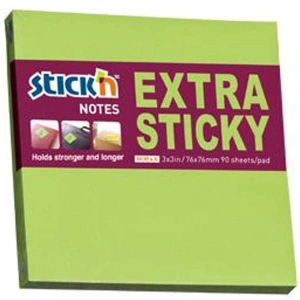 Hopax Stickn Yapışkanlı Not Kağıdı Extra 90 YP 76x76 Neon Yeşil HE21672