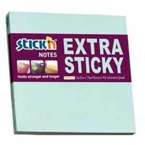 Hopax Stickn Yapışkanlı Not Kağıdı Extra 90 YP 76x76 Pastel Mavi HE21663