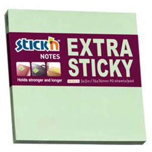 Hopax Stickn Yapışkanlı Not Kağıdı Extra 90 YP 76x76 Pastel Yeşil HE21662