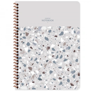 Keskin Color Defter Plastik Kapak Spiralli Terazzo 16,5x22,5 80 YP Kar.