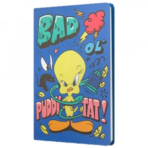 Mabbels Sert Kapak Butik Defter Tweety Bad Puddy Tat Mavi 80 YP 15x21 DFT-388128