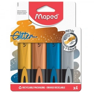 Maped Fosforlu Kalem Glitter Metal 4 Lü