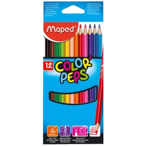 Maped Kuru Boya Karton Kutu Tam Boy Üçgen 12 Renk 183212