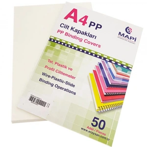 Mapi Cilt Kapağı Plastik Opak A4 450 MIC Beyaz 204 25 00